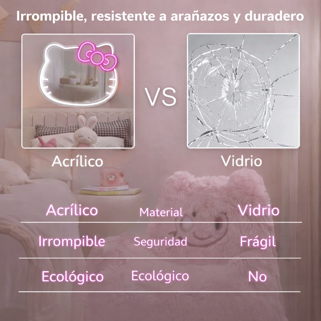 Espejo con luz led Hello Kitty