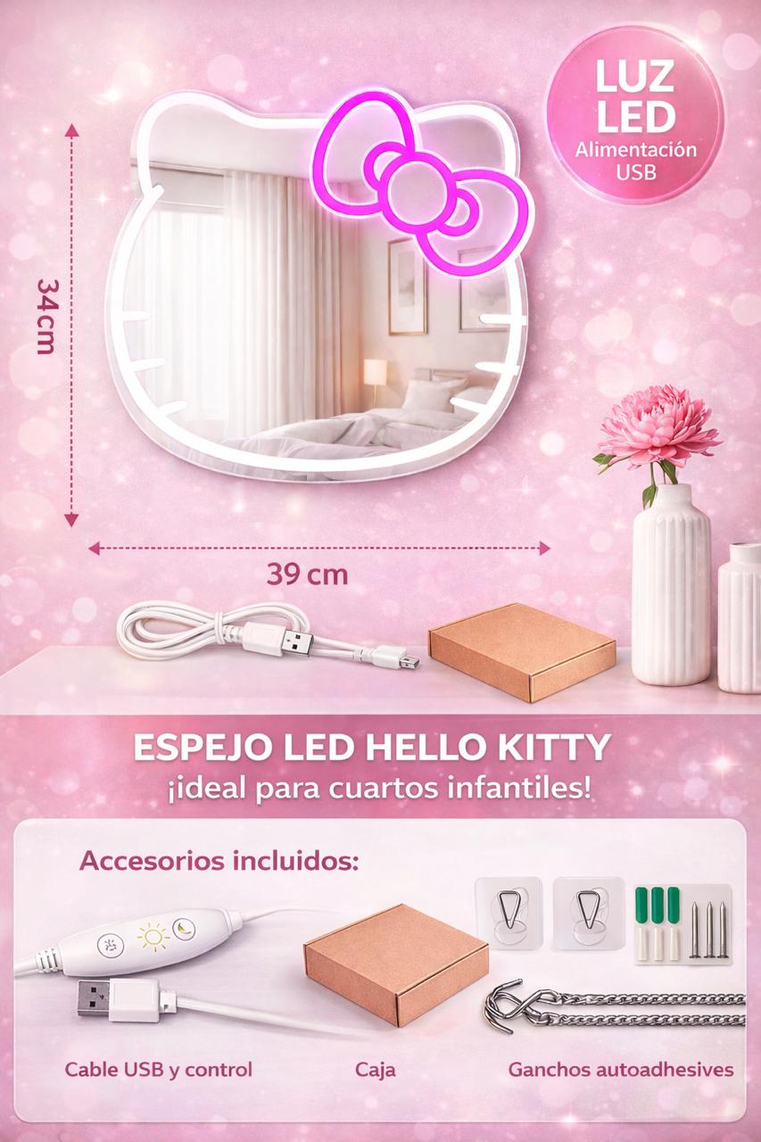Espejo con luz led Hello Kitty